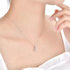 Single Bail Half Bezel Lab Grown Diamond Necklace 18K White Gold