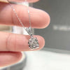 Single Bail Half Bezel Lab Grown Diamond Necklace 18K White Gold