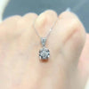 Single Bail Half Bezel Lab Grown Diamond Necklace 18K White Gold