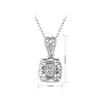 Single Bail Half Bezel Lab Grown Diamond Necklace 18K White Gold
