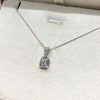 Single Bail Half Bezel Lab Grown Diamond Necklace 18K White Gold
