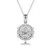 Single Bail Snowflake Shape Solitaire Style Diamond Pendant Setting