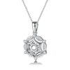 Single Bail Snowflake Shape Solitaire Style Diamond Pendant Setting