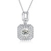 Single Bail Square Halo Style Diamond Pendant Setting