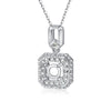 Single Bail Square Halo Style Diamond Pendant Setting