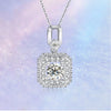 Single Bail Square Halo Style Diamond Pendant Setting