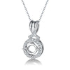 Single Bail Twist Floating Halo Diamond Pendant Setting