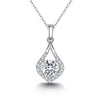 Single Bail Waterdrop Halo Style Diamond Pendant Setting