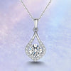 Single Bail Waterdrop Halo Style Diamond Pendant Setting