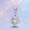 Single Bail Waterdrop Halo Style Diamond Pendant Setting