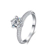 Six-Prong Knife Edge Micropave Solitaire Style Diamond Engagement Ring Setting