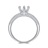 Six-Prong Knife Edge Micropave Solitaire Style Diamond Engagement Ring Setting