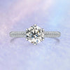 Six-Prong Knife Edge Micropave Solitaire Style Diamond Engagement Ring Setting