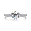 Six-Prong Knife Edge Micropave Solitaire Style Diamond Engagement Ring Setting