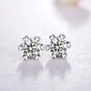 Six-Prong Solitaire Lab Grown Diamond Stud Earrings 18K White Gold