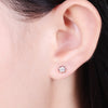 Six-Prong Solitaire Lab Grown Diamond Stud Earrings 18K White Gold