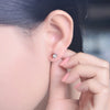 Six-Prong Solitaire Lab Grown Diamond Stud Earrings 18K White Gold