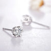 Six-Prong Solitaire Lab Grown Diamond Stud Earrings 18K White Gold