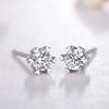 Six-Prong Solitaire Lab Grown Diamond Stud Earrings 18K White Gold