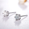 Six-Prong Solitaire Lab Grown Diamond Stud Earrings 18K White Gold