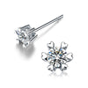 Six-Prong Solitaire Lab Grown Diamond Stud Earrings 18K White Gold