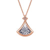 Skirt Fan-Shaped Lab Grown Diamond Necklace in 18K Rose Gold