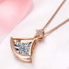 Skirt Fan-Shaped Lab Grown Diamond Necklace in 18K Rose Gold