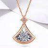 Skirt Fan-Shaped Lab Grown Diamond Necklace in 18K Rose Gold