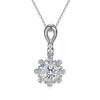 Snowflake Halo Bezel Set Diamond Pendant Setting
