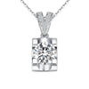Square-shaped Solitaire Bezel Set Diamond Pendant Setting