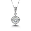 Square Halo Style Diamond Pendant Setting