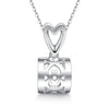 Square Shape Half-bezel Set Diamond Pendant Setting