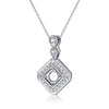 Square Shape Halo Style Diamond Pendant Setting