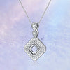 Square Shape Halo Style Diamond Pendant Setting