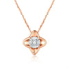 Star Bezel Set Solitaire Lab Grown Diamond Necklace in 18K Rose Gold