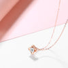 Star Bezel Set Solitaire Lab Grown Diamond Necklace in 18K Rose Gold