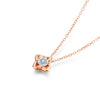 Star Bezel Set Solitaire Lab Grown Diamond Necklace in 18K Rose Gold