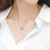 Star Bezel Set Solitaire Lab Grown Diamond Necklace in 18K Rose Gold