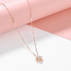 Star Bezel Set Solitaire Lab Grown Diamond Necklace in 18K Rose Gold