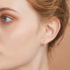 Star Moon-Shape Lab Grown Diamond Stud Earrings 18K Rose Gold