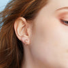 Star Moon-Shape Lab Grown Diamond Stud Earrings 18K Rose Gold