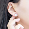 Star and Moon Shape Lab Grown Diamond Stud Earrings 18K White Gold