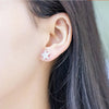 Star and Moon Shape Lab Grown Diamond Stud Earrings 18K White Gold