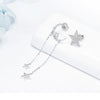 Star and Moon Shape Lab Grown Diamond Stud Earrings 18K White Gold