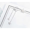 Star and Moon Shape Lab Grown Diamond Stud Earrings 18K White Gold