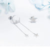 Star and Moon Shape Lab Grown Diamond Stud Earrings 18K White Gold