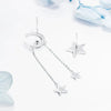 Star and Moon Shape Lab Grown Diamond Stud Earrings 18K White Gold