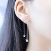 Star and Moon Shape Lab Grown Diamond Stud Earrings 18K White Gold