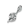 Swirl Solitaire Lab Grown Diamond Necklace in 18K White Gold