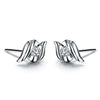Swirl Solitaire Lab Grown Diamond Stud Earrings 18K White Gold